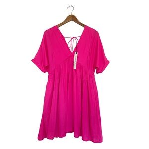 Mustard Seed Hot Pink V-Neck Dress